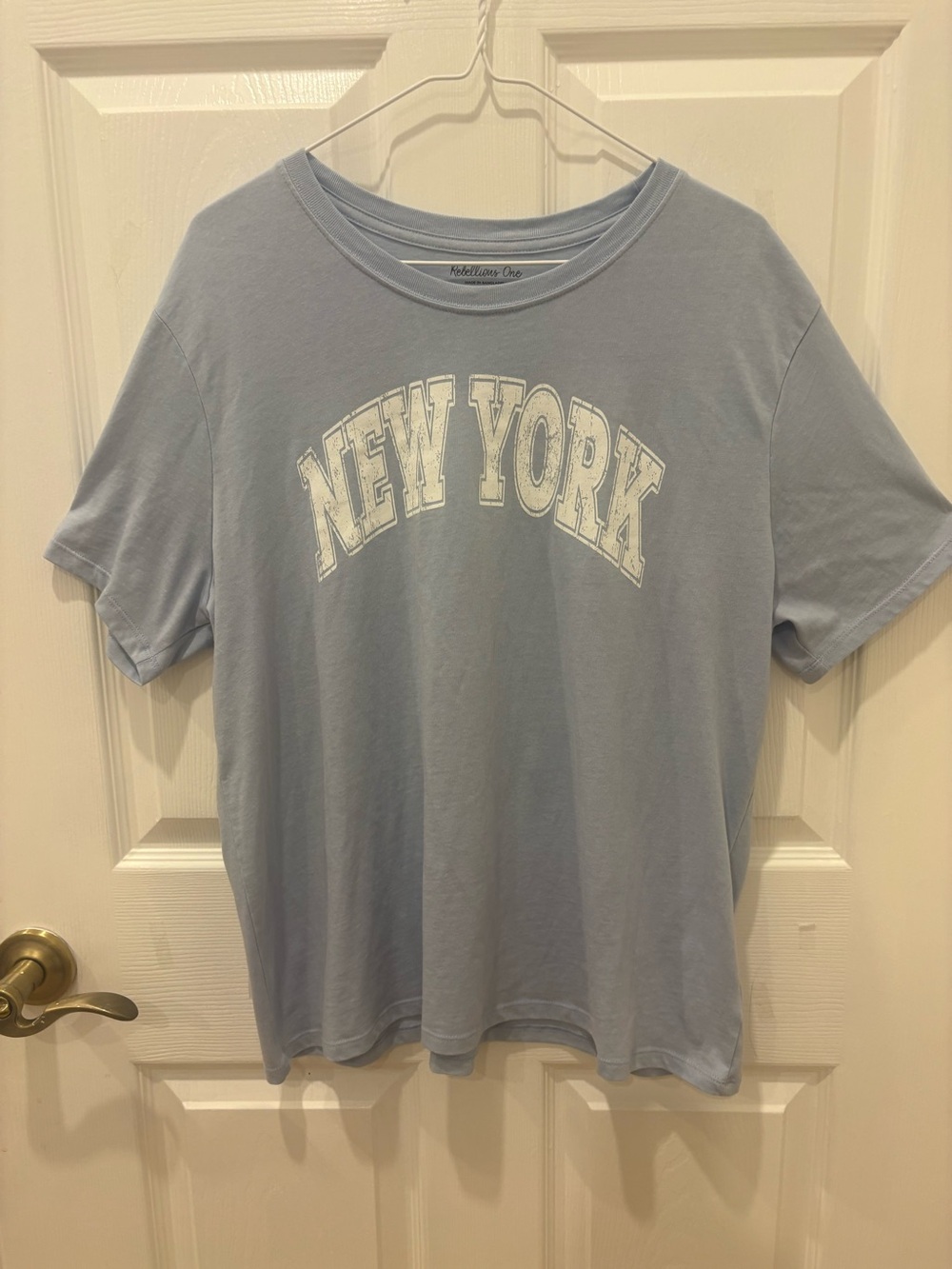 Rebellious One Dusty Blue 'NEW YORK' Graphic Tee